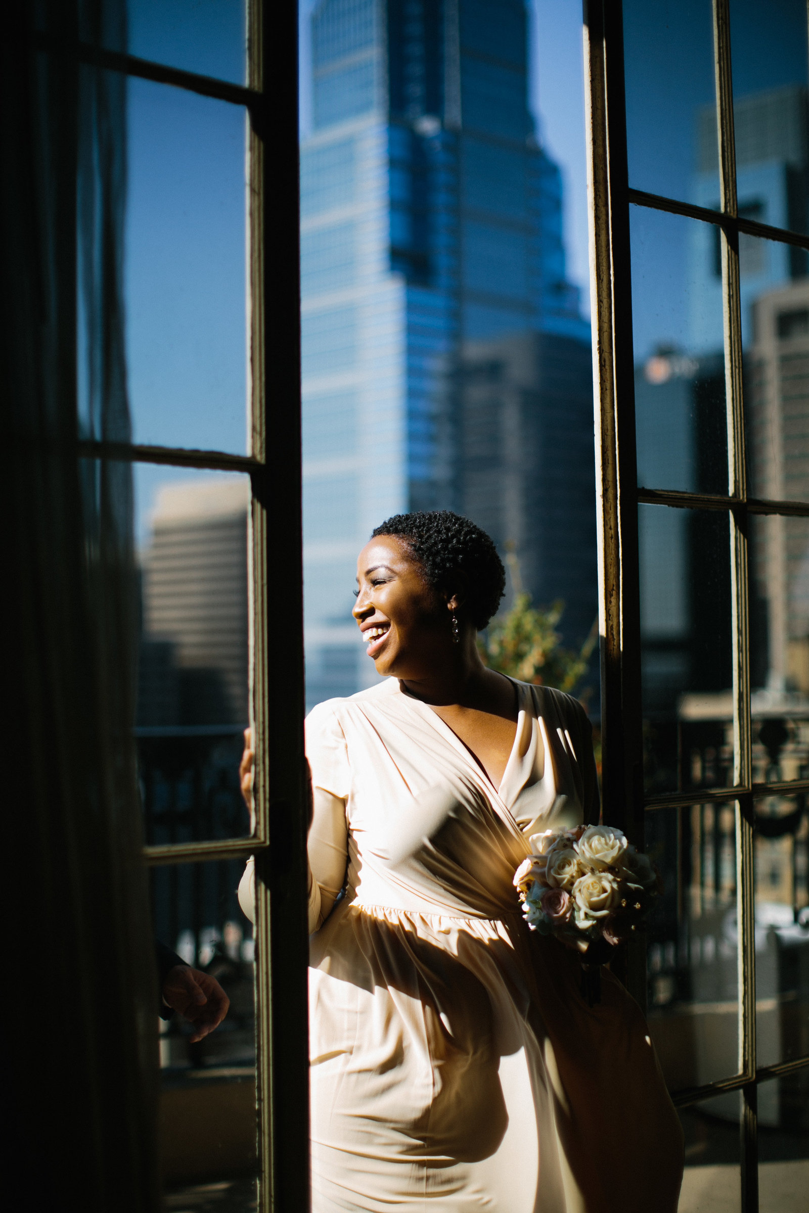 Gorgeous bride before her Philadelphia City Hall Wedding.