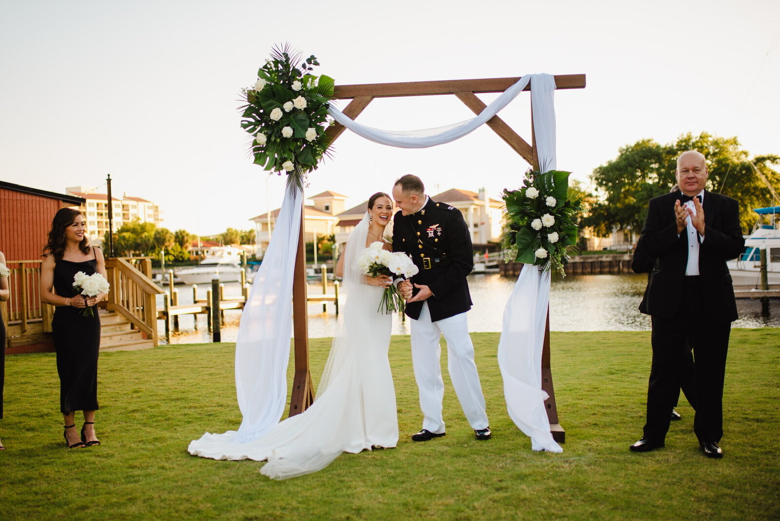 I still can't believe I am married!  At Palafox Wharf Waterfront Pensacola FL