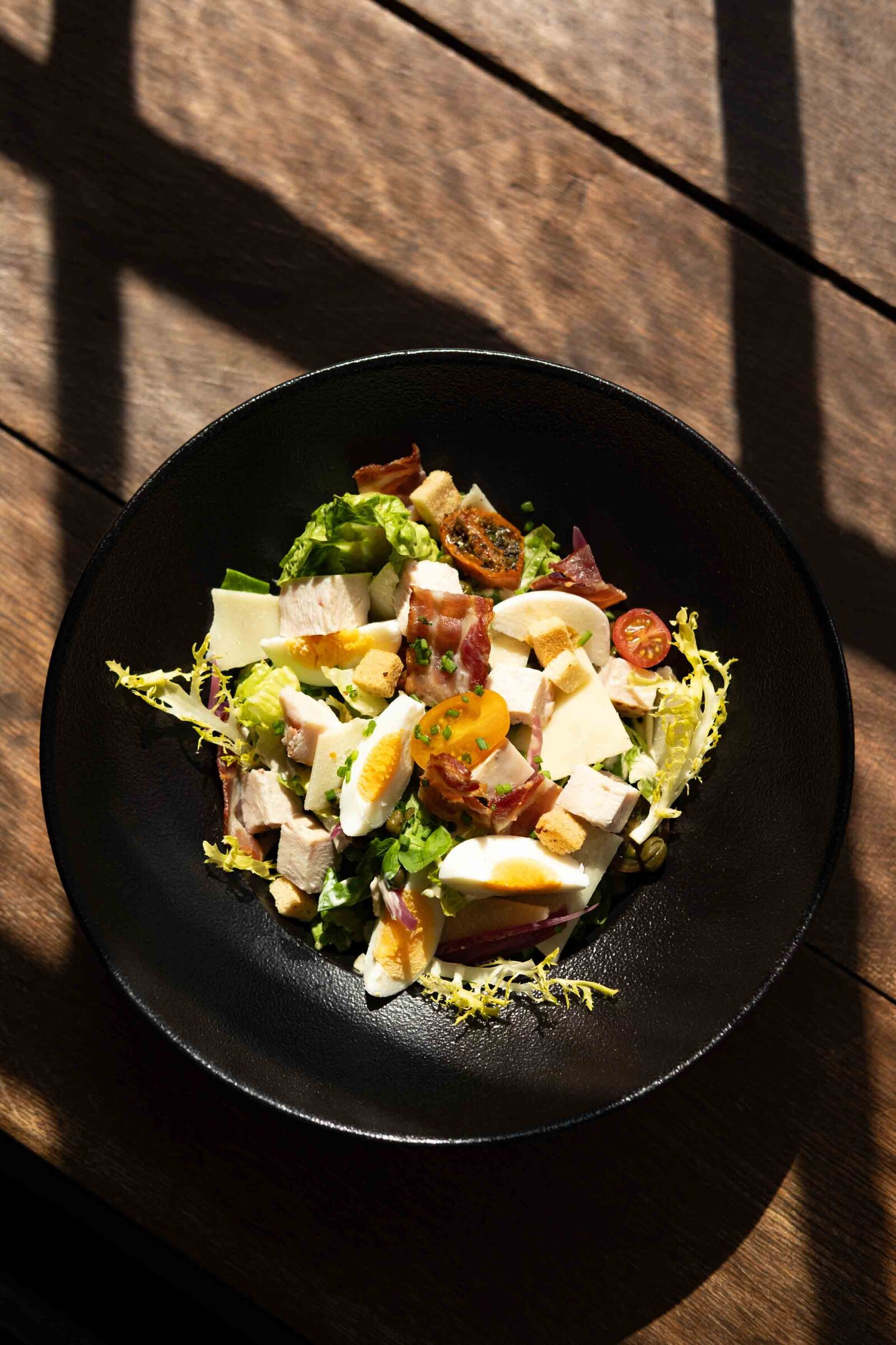 vers bereid gerecht met zonlicht 3 gangen diner