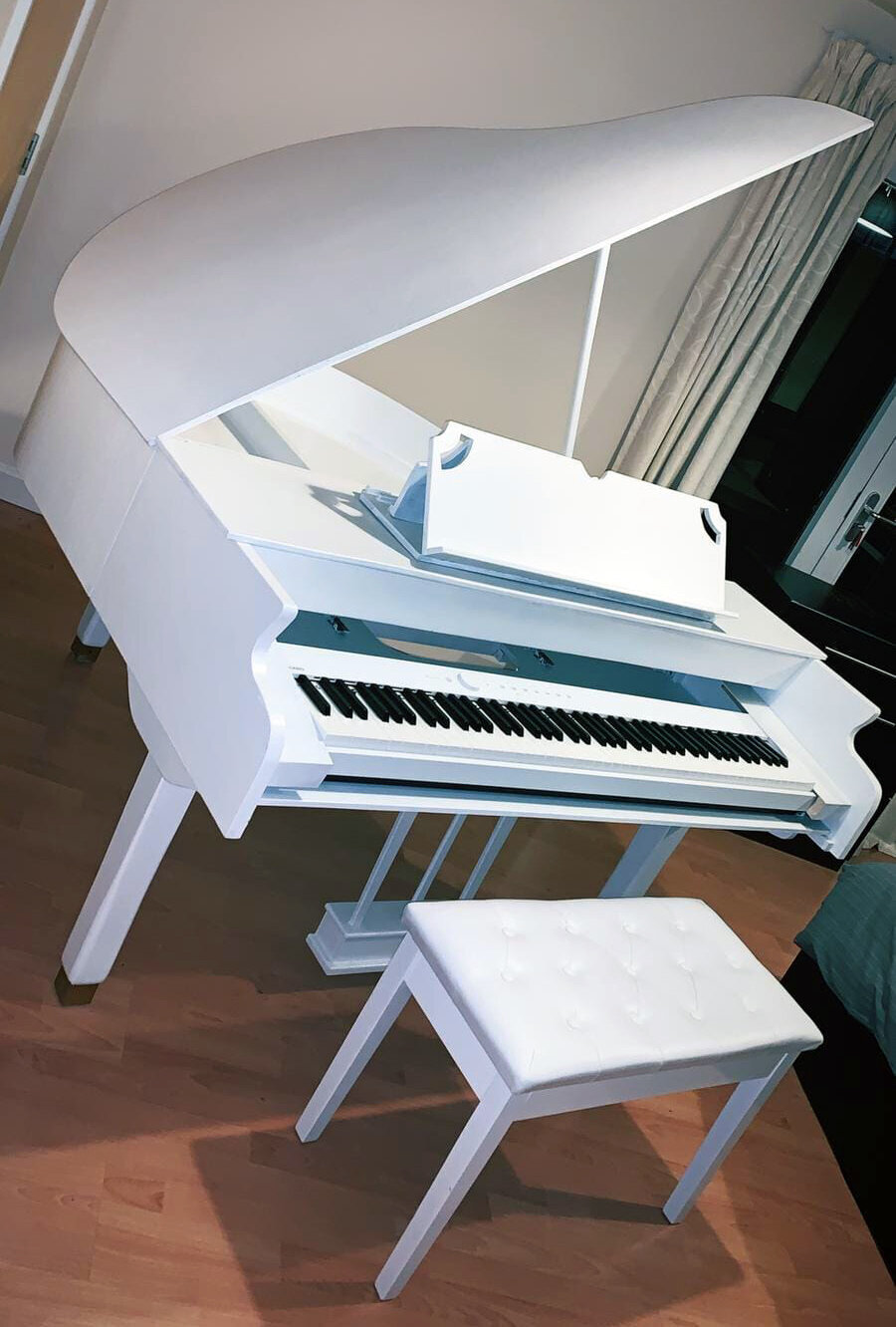 semigrand white black baby grand piano shell (9)