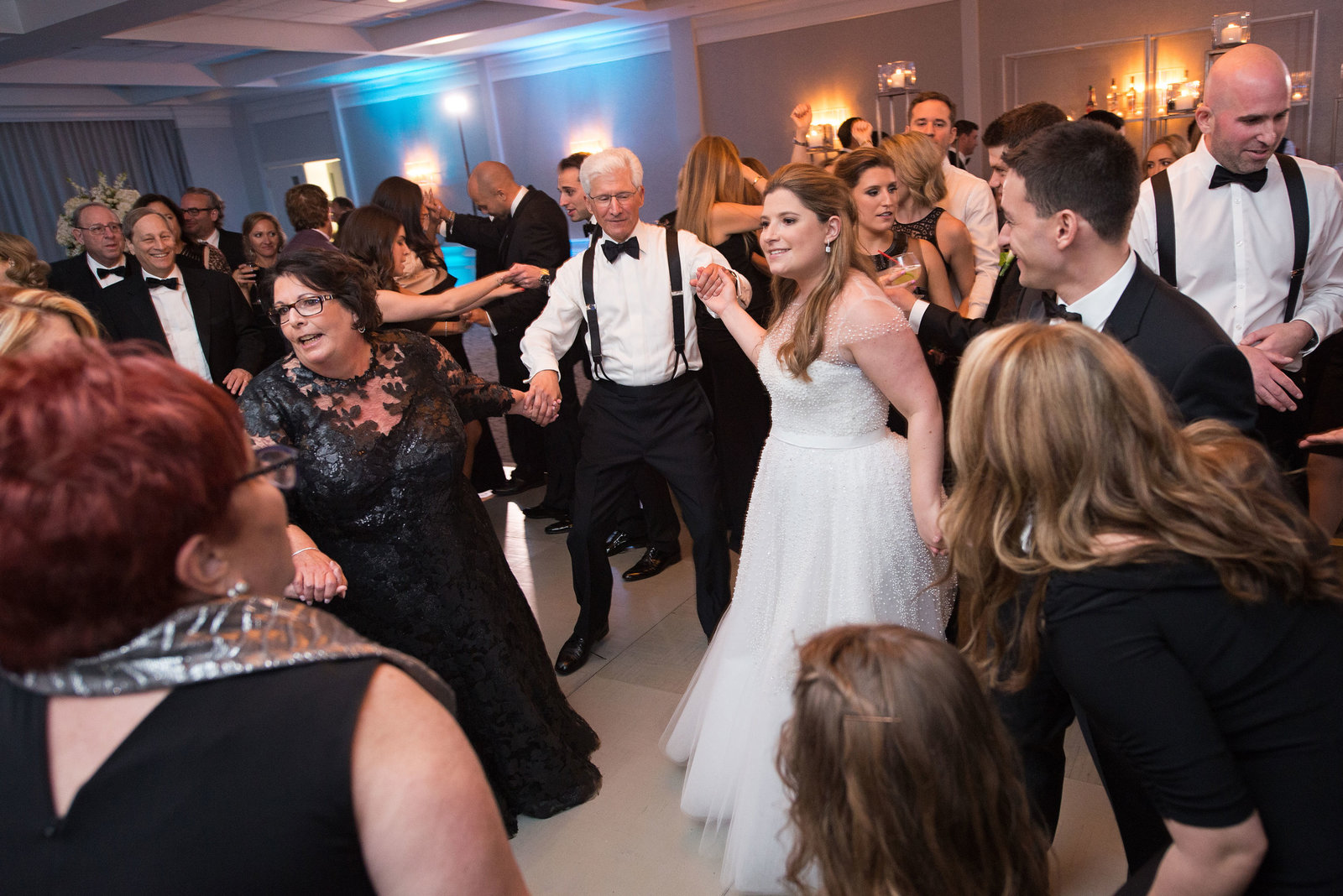 bride and groom dancing during the reception at Engineers Country Club