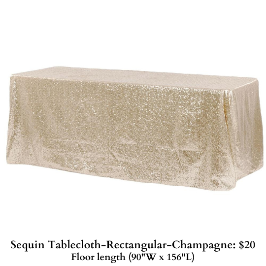 Sequin Tablecloth-Rectangular-Champagne-692