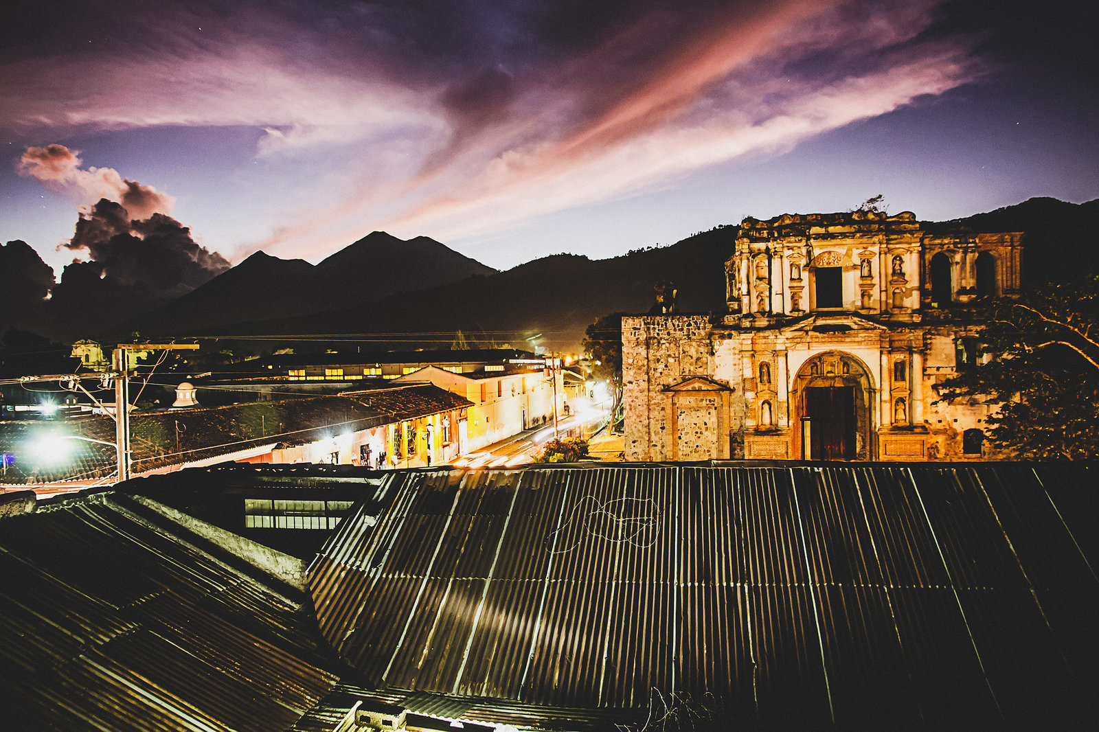 Antigua Guatemala at night