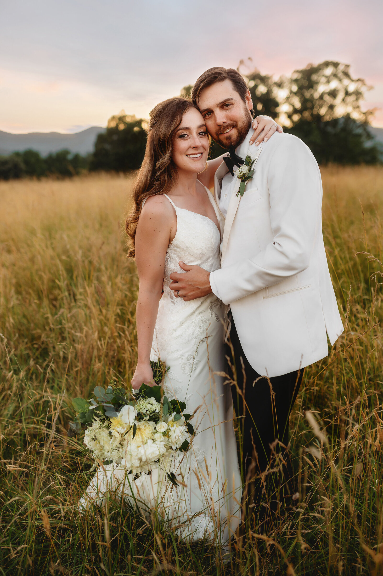 Newlywed Portraits after Micro-Wedding Ceremony in Asheville, NC.