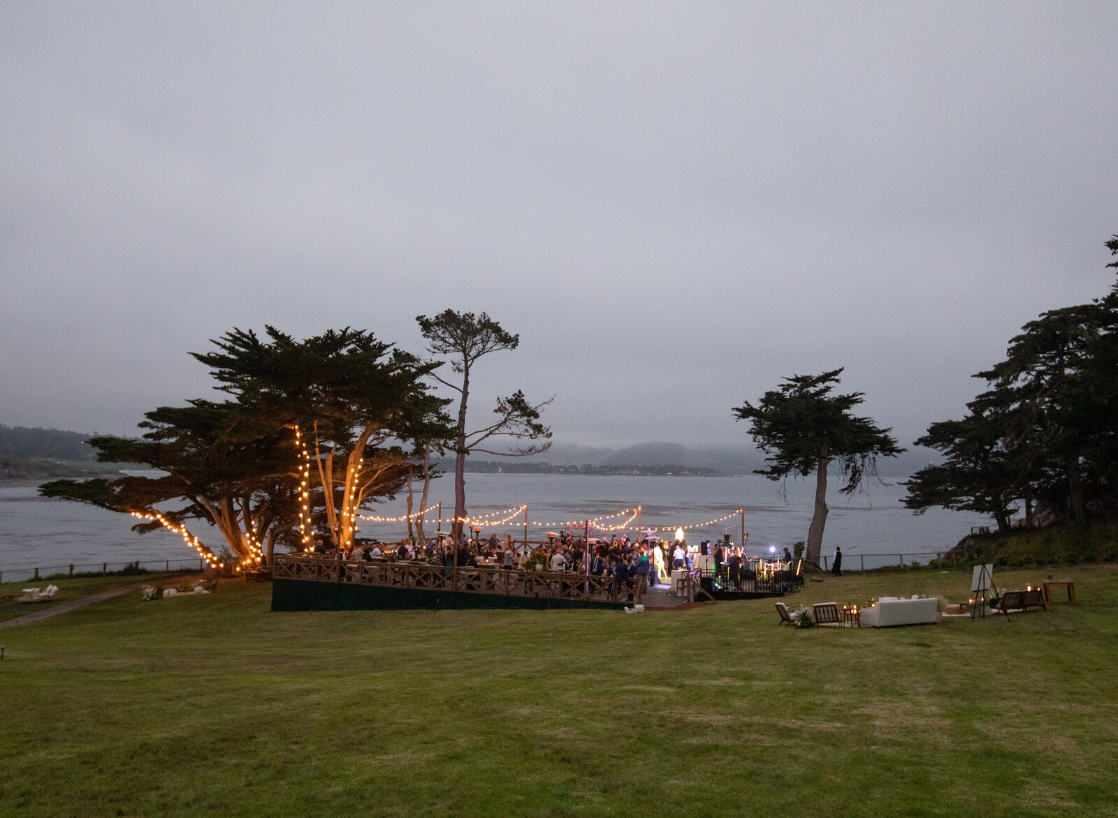Lighted Reception at  Wedding in Pebble Beach