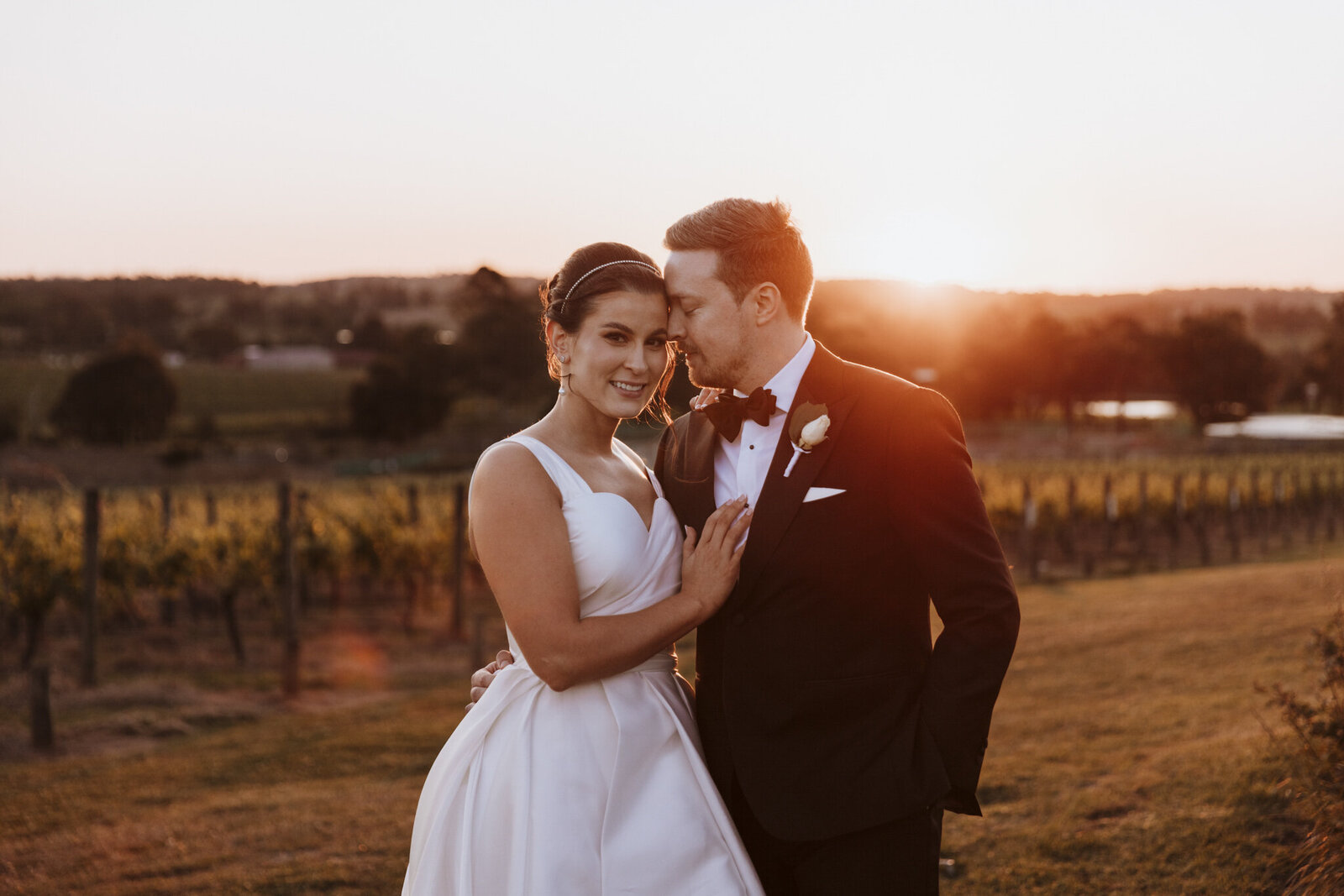 A bride and groom at their wedding at levantine hill in the yarra valley