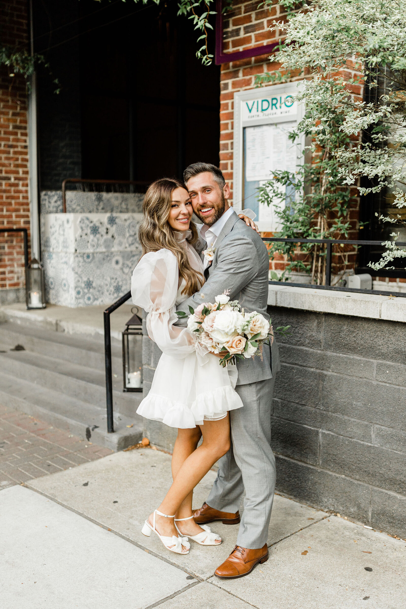 Wedding Day Couples Photos in Reception Dress | Raleigh NC | The Axtells Photo and Film