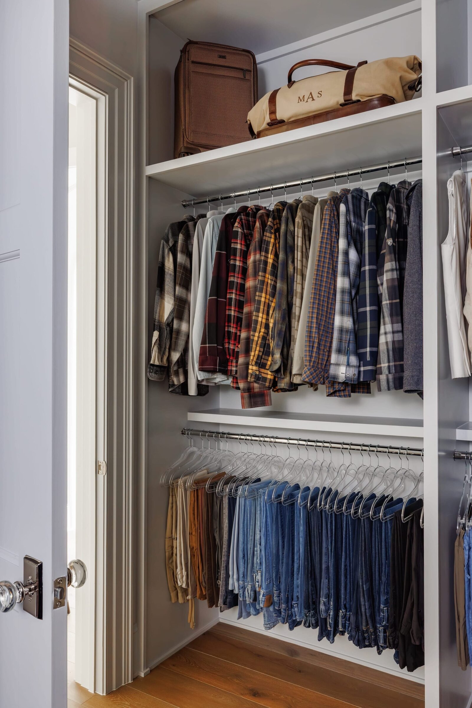 vision and hammer organizing mens closet