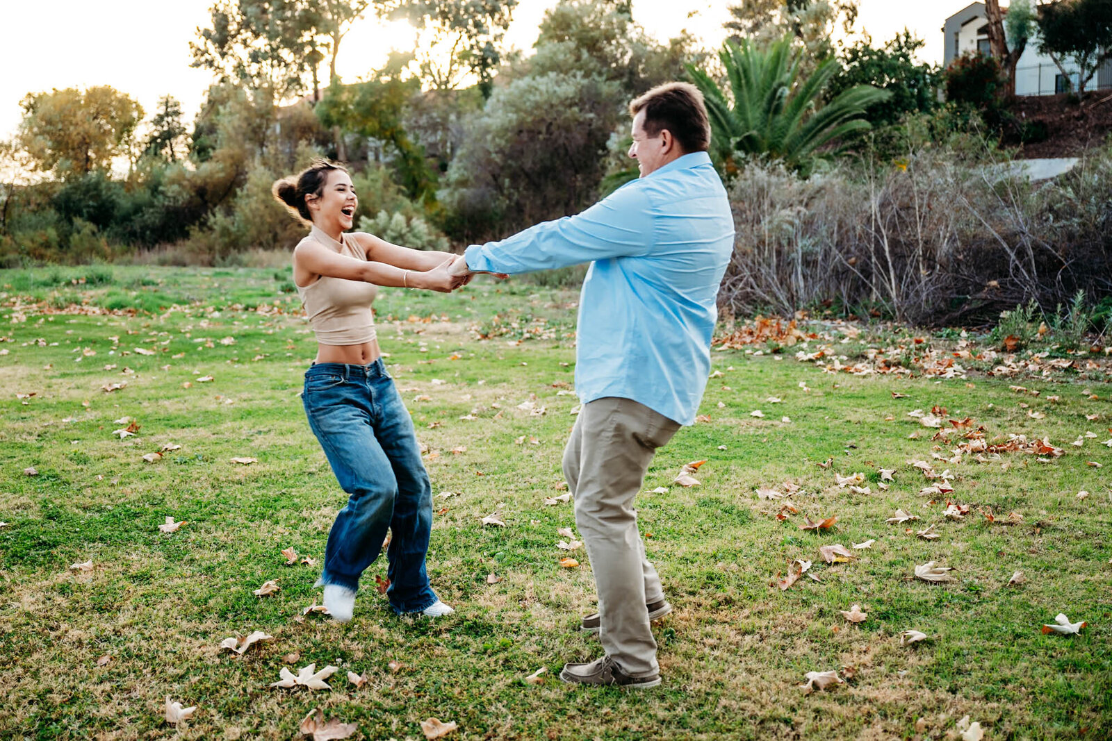 Temecula dad spins his teenage daughter around as she laughs