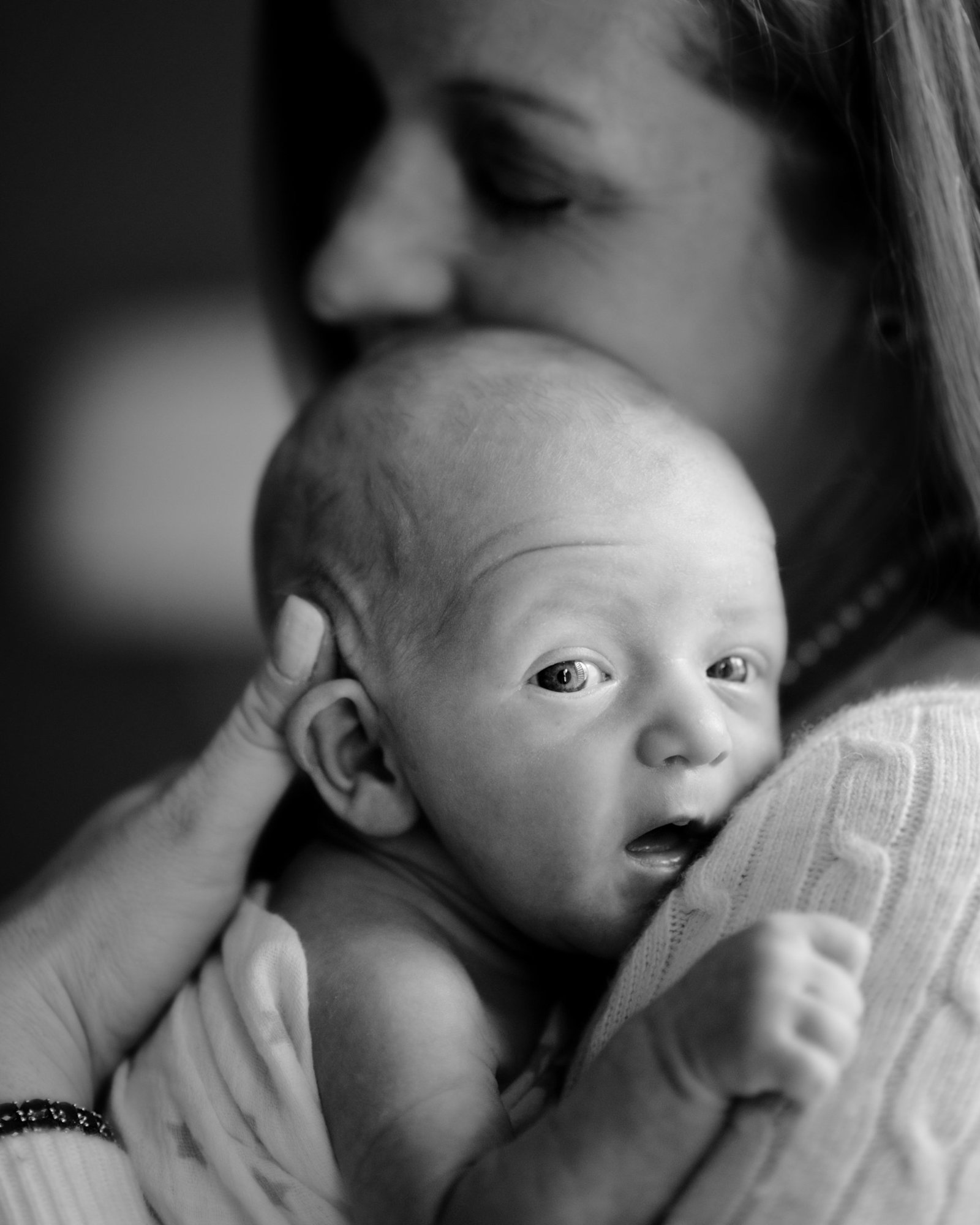 Black and white newborn photographer in Amelia Island, FL