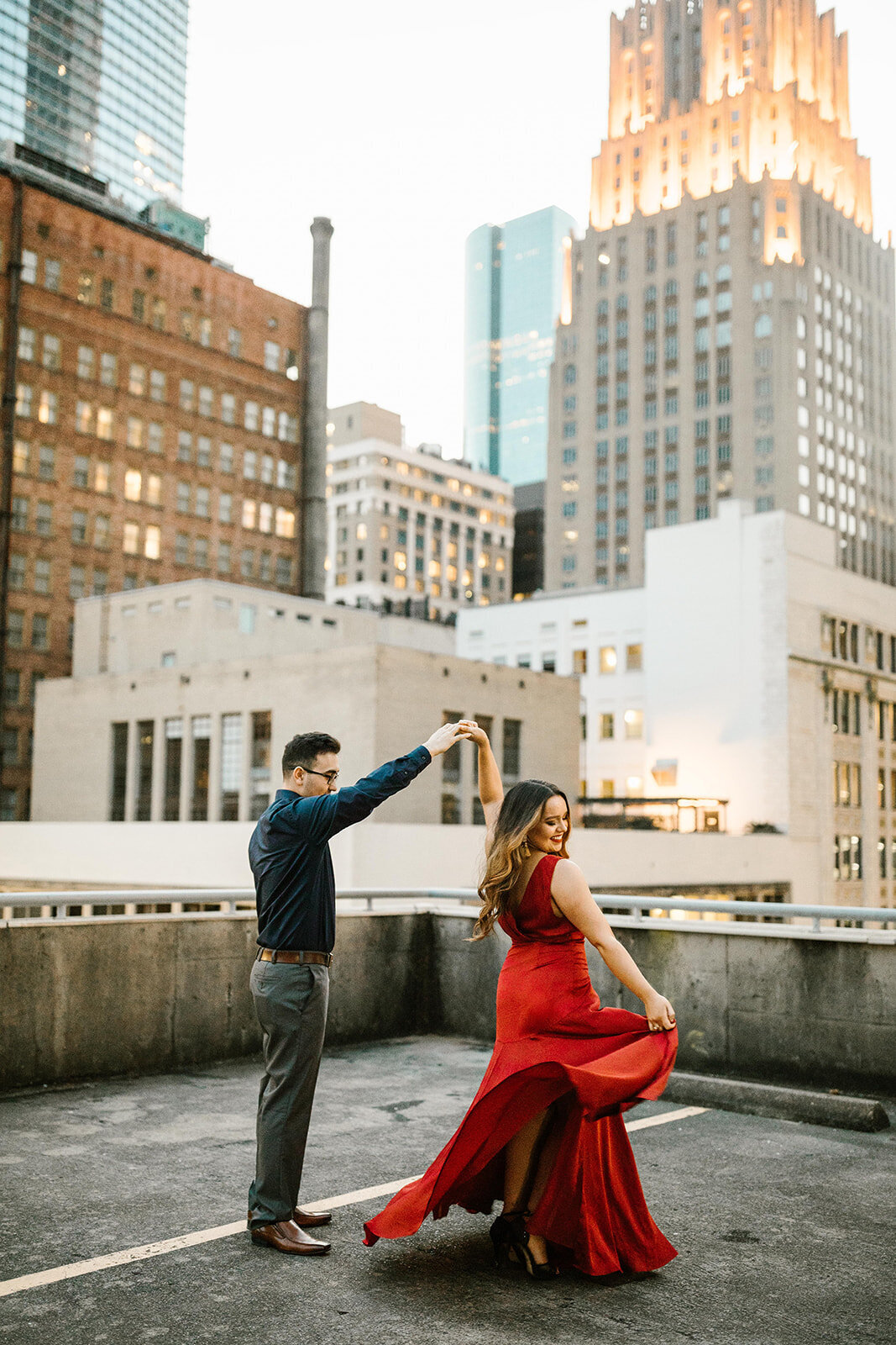 Kori+Tommy_Memorial Park and Downtown Houston Engagements_47