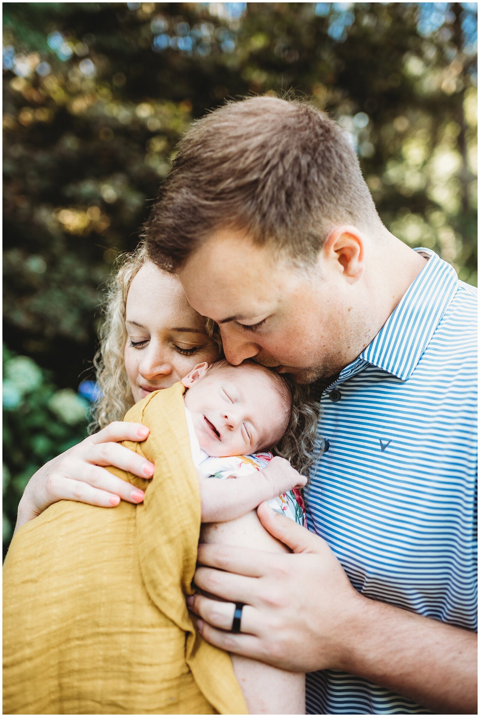 Outdoor newborn photography sweet family of three Emily Ann Photography Seattle Photographer