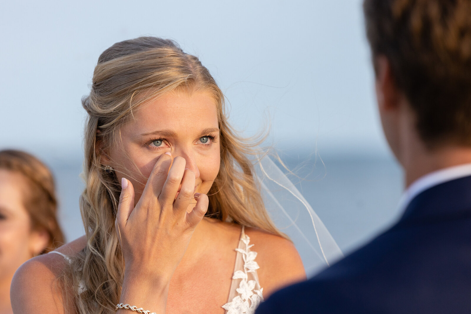 bride cried during nantucket beach ceremony