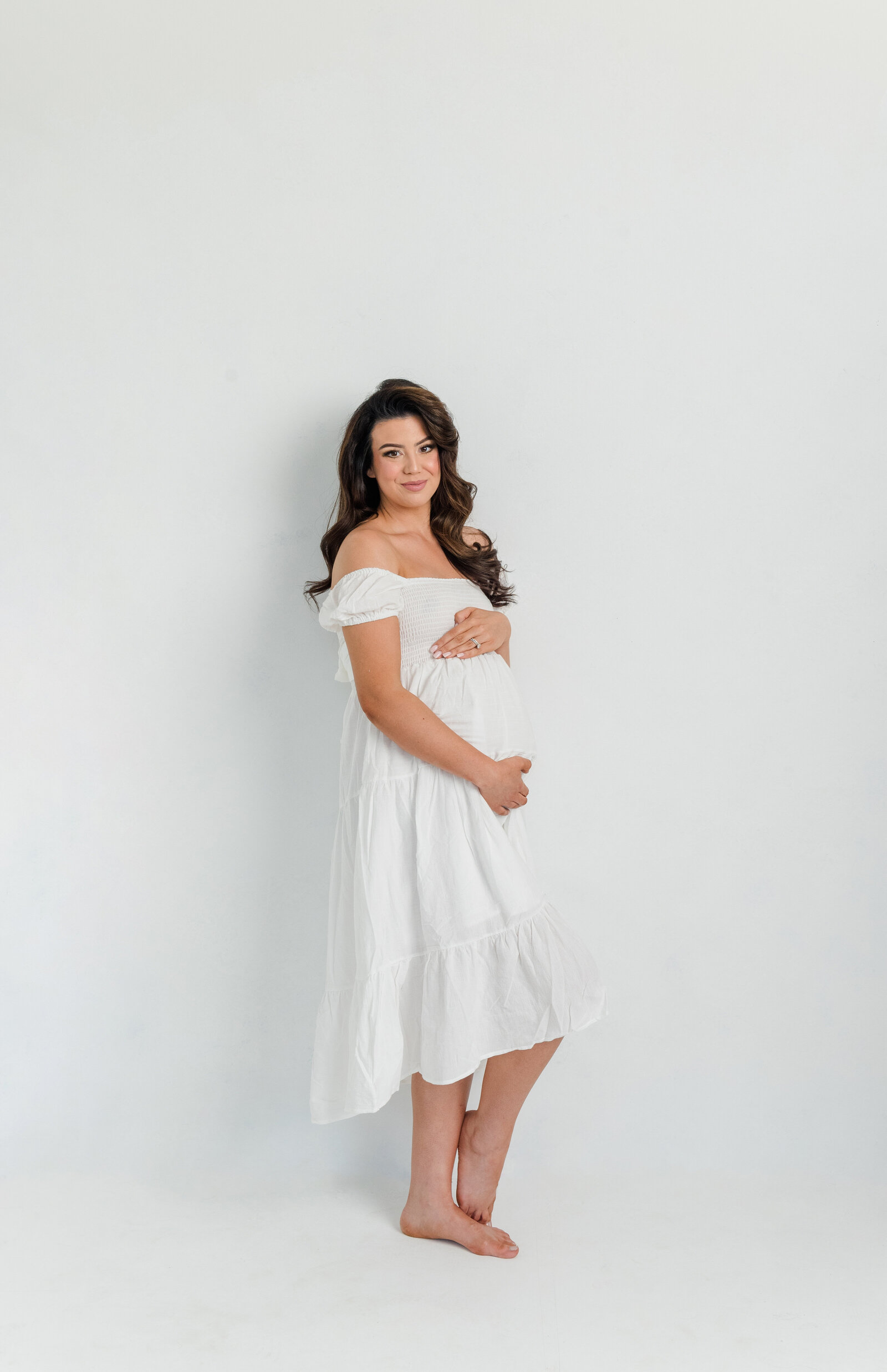 Studio Maternity portrait by Glens Falls Maternity & Newborn Photographer YM Photography