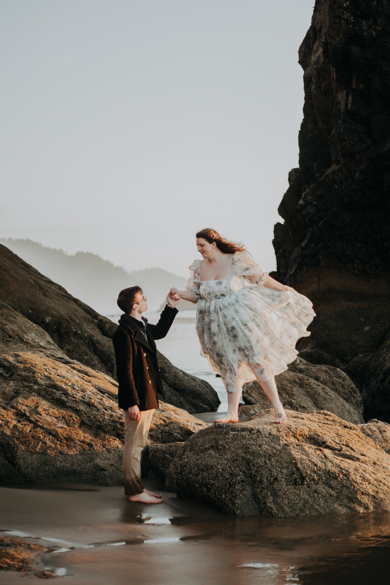 Whimsical Oregon Coast Engagement Shoot-57