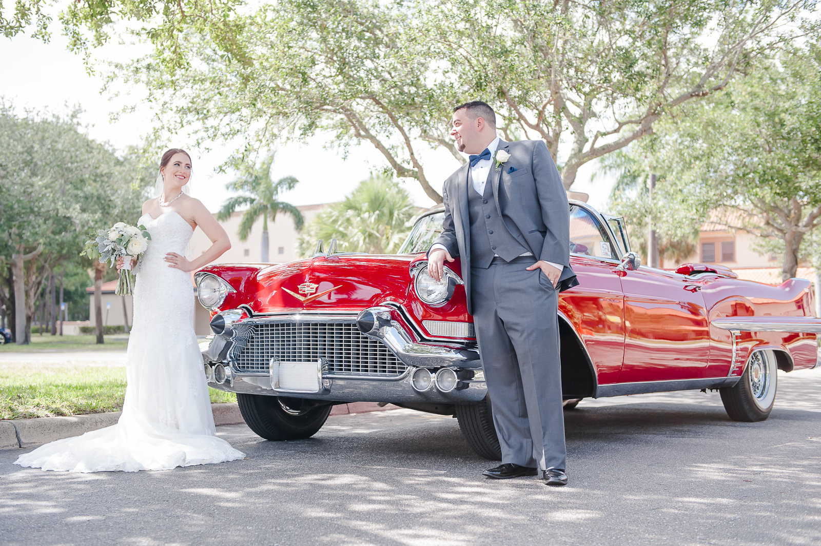 Red Classic Car Wedding - Country Club at Mirasol Wedding - Palm Beach Wedding Photography by Palm Beach Photography, Inc.
