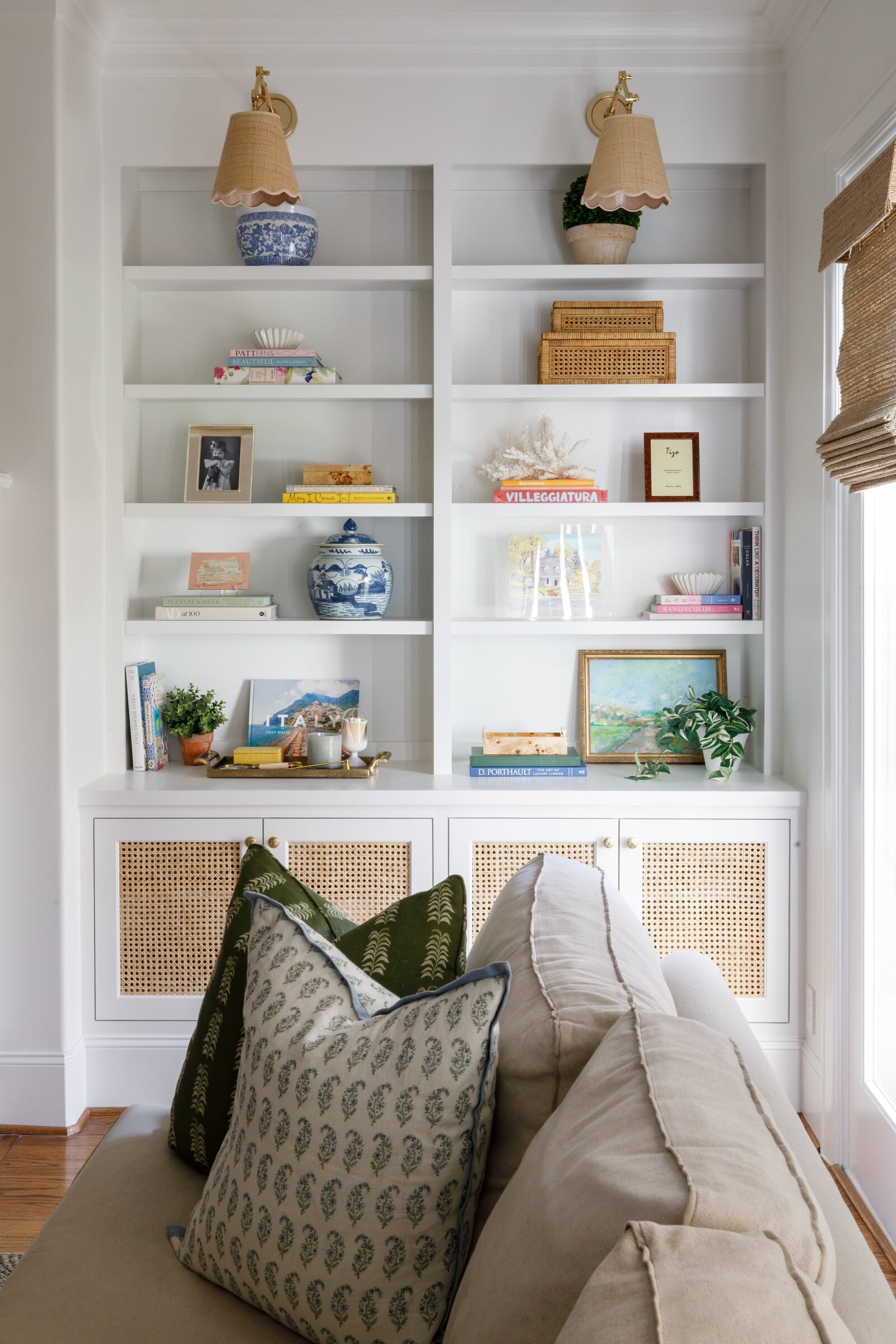 vision and hammer styling shelf on white shelves