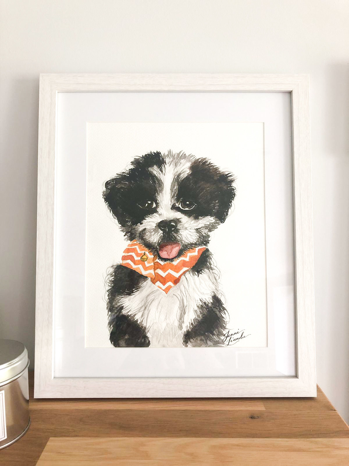 Dog painting in watercolour gift