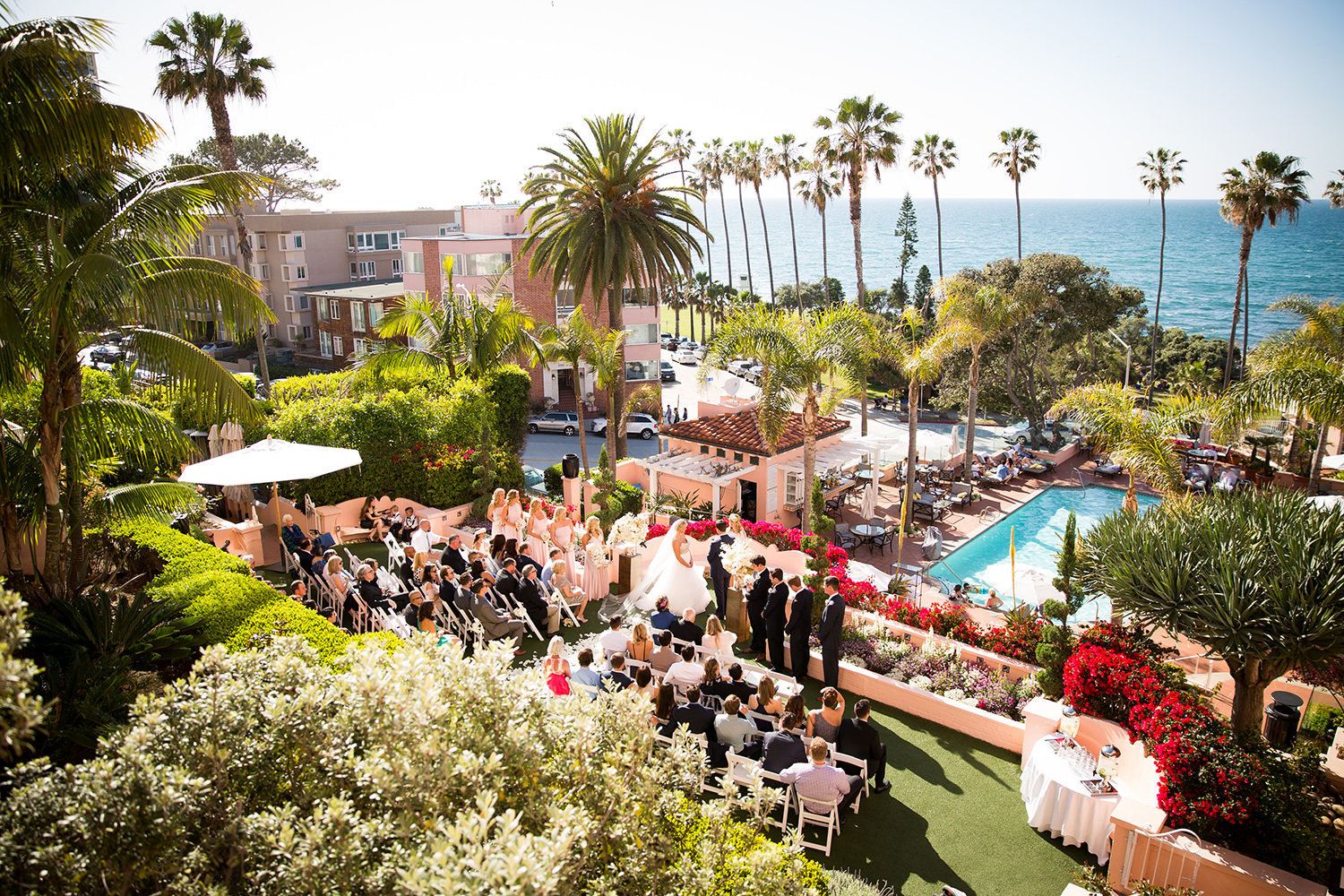 Breathtaking view of the wedding ceremony at La Valencia
