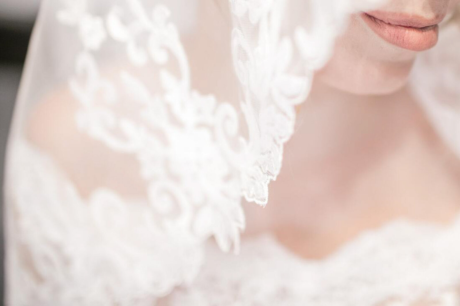 Bride inside her veil