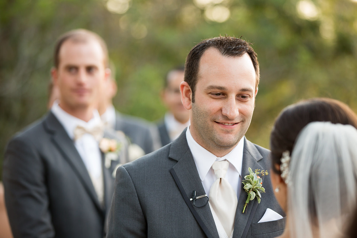 Groom at a wedding says his vows