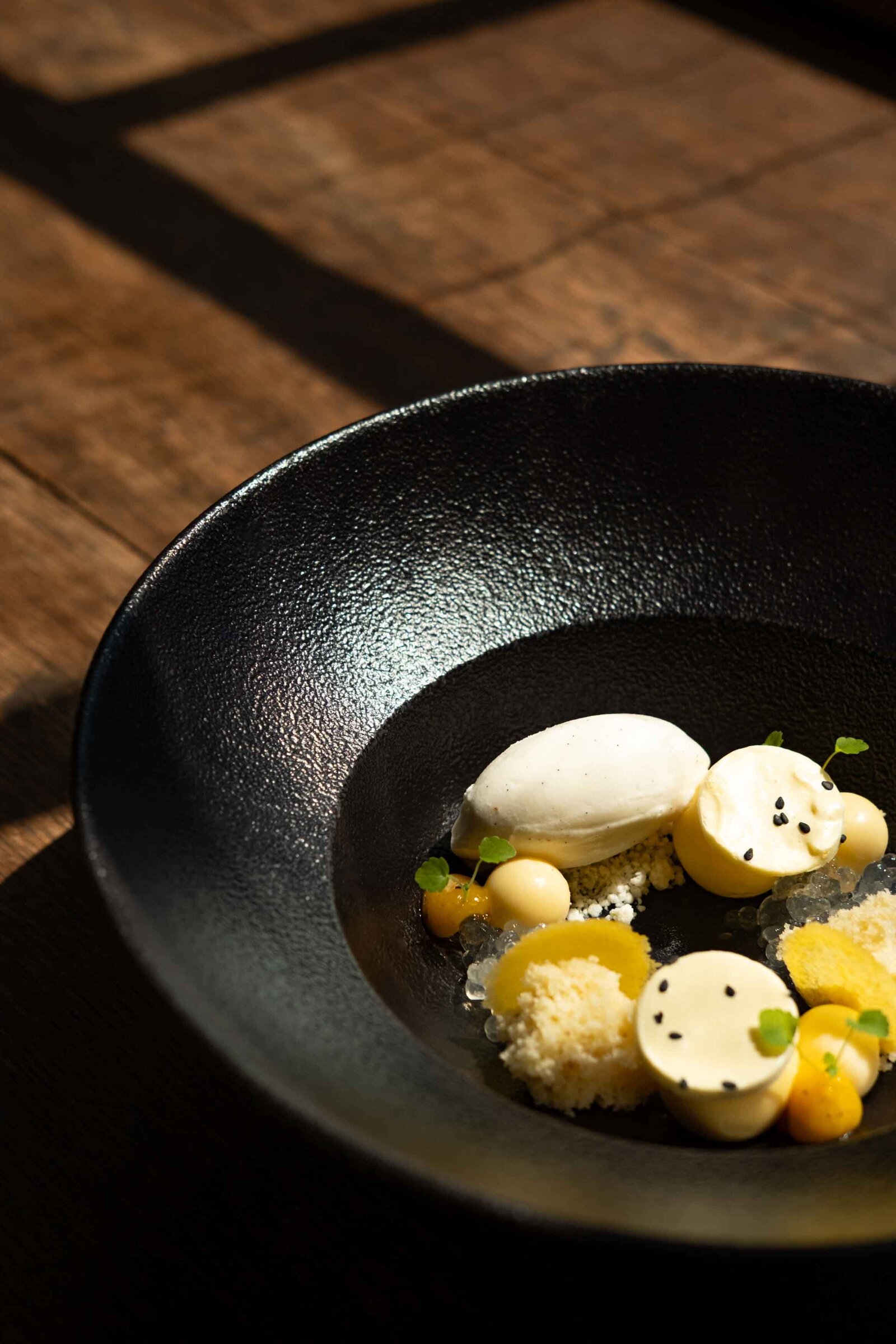 closeup van een 3 gangen diner