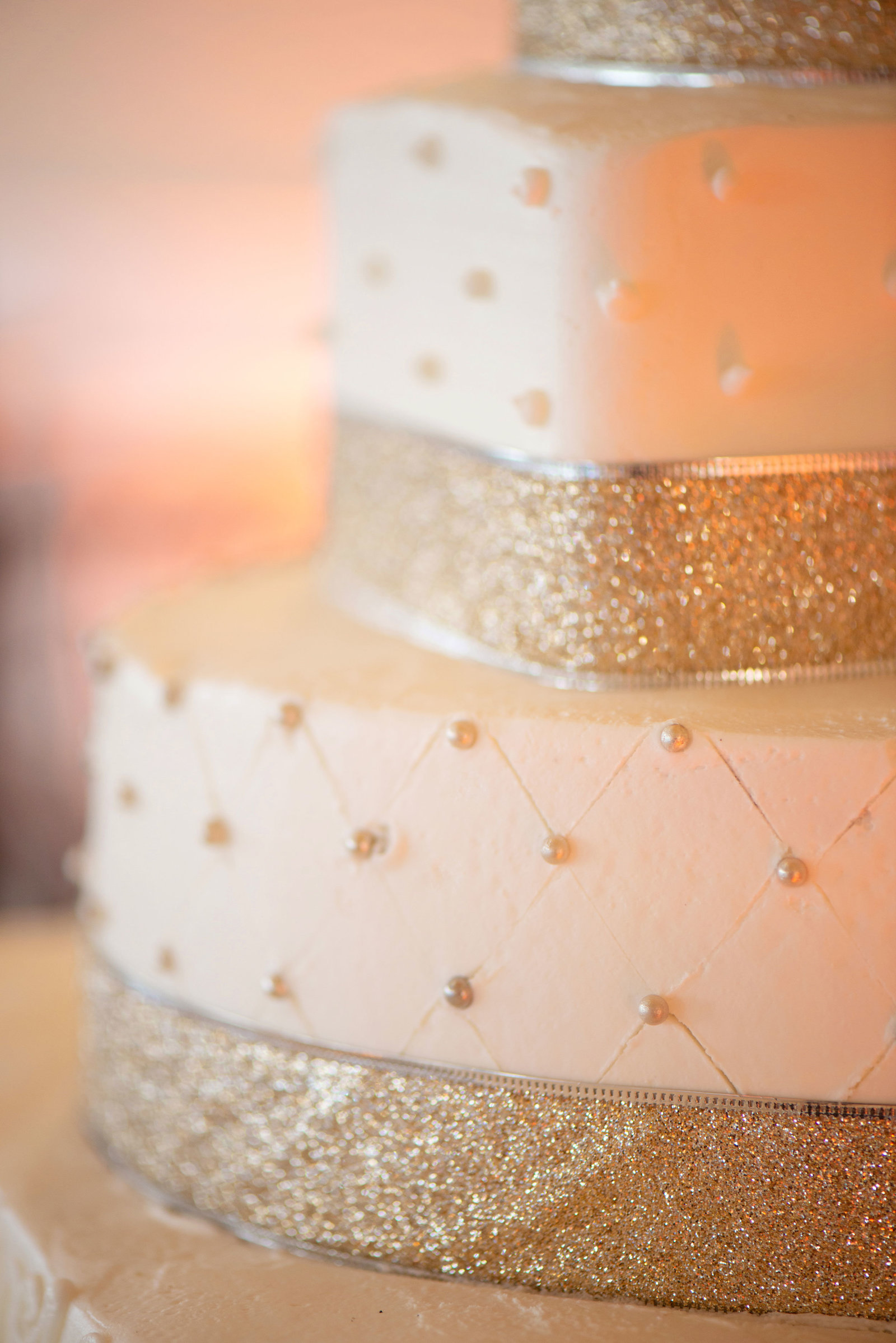 Close up of wedding cake at Chateau La Mer