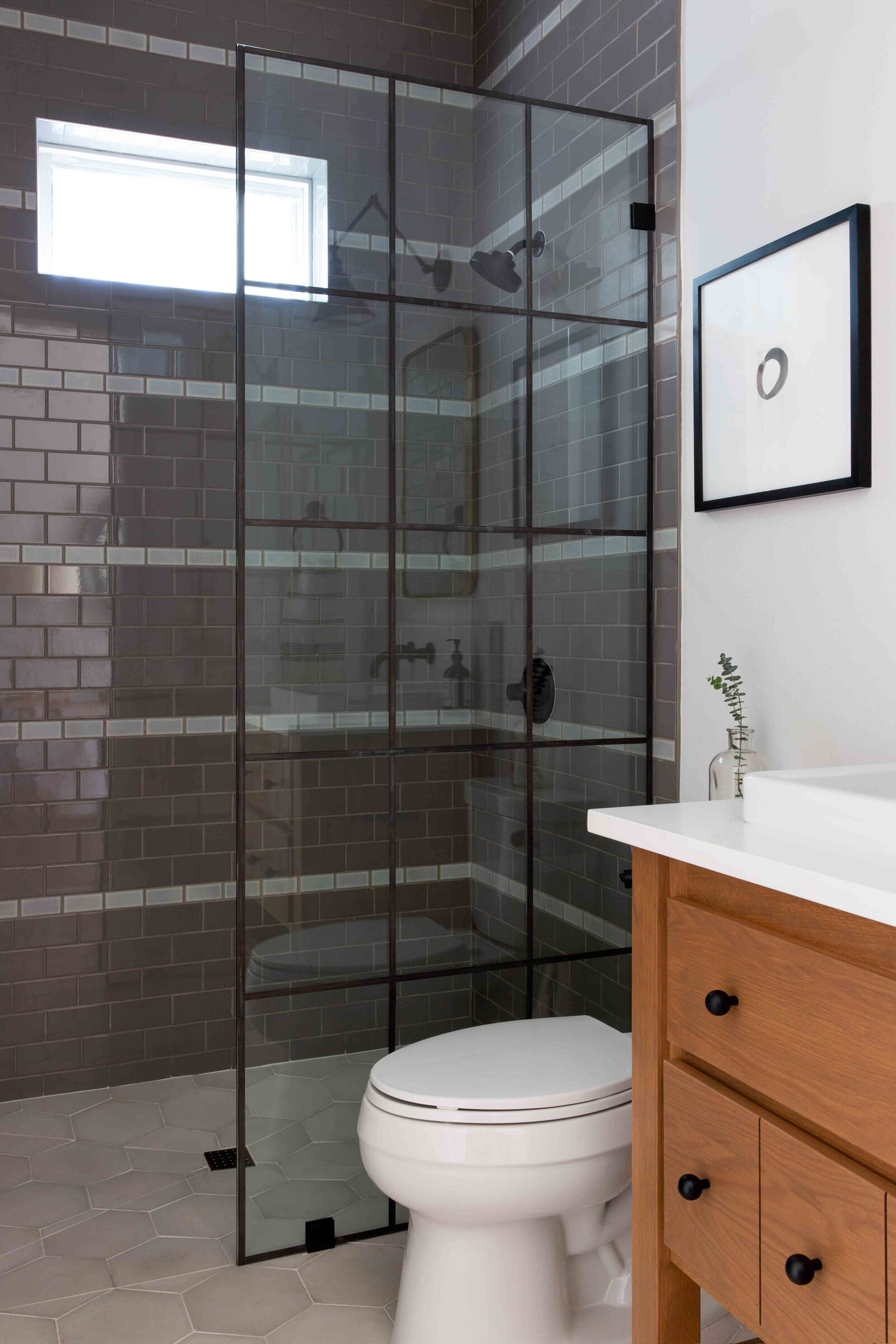 Nuela Designs Stripe Tile Bathroom