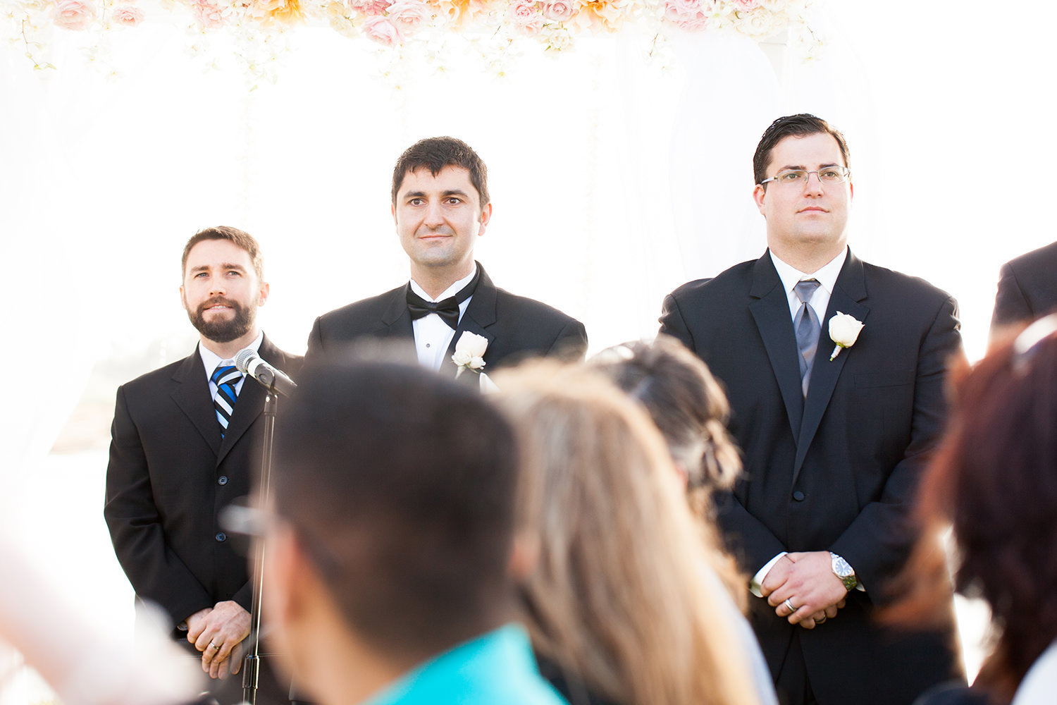 groom when bride is walking down the aisle