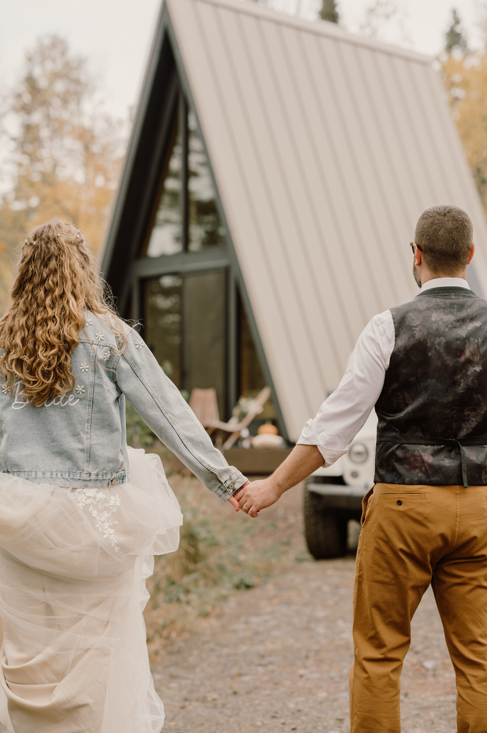North Shore elopement at their A-Frame cabin
