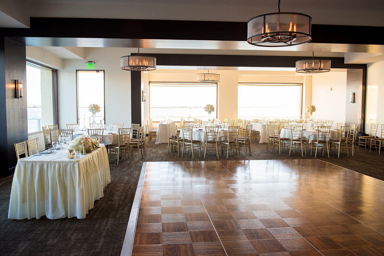reception with beautiful views and dance floor