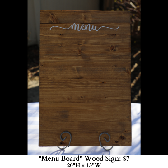 Menu Board Wood Sign-755