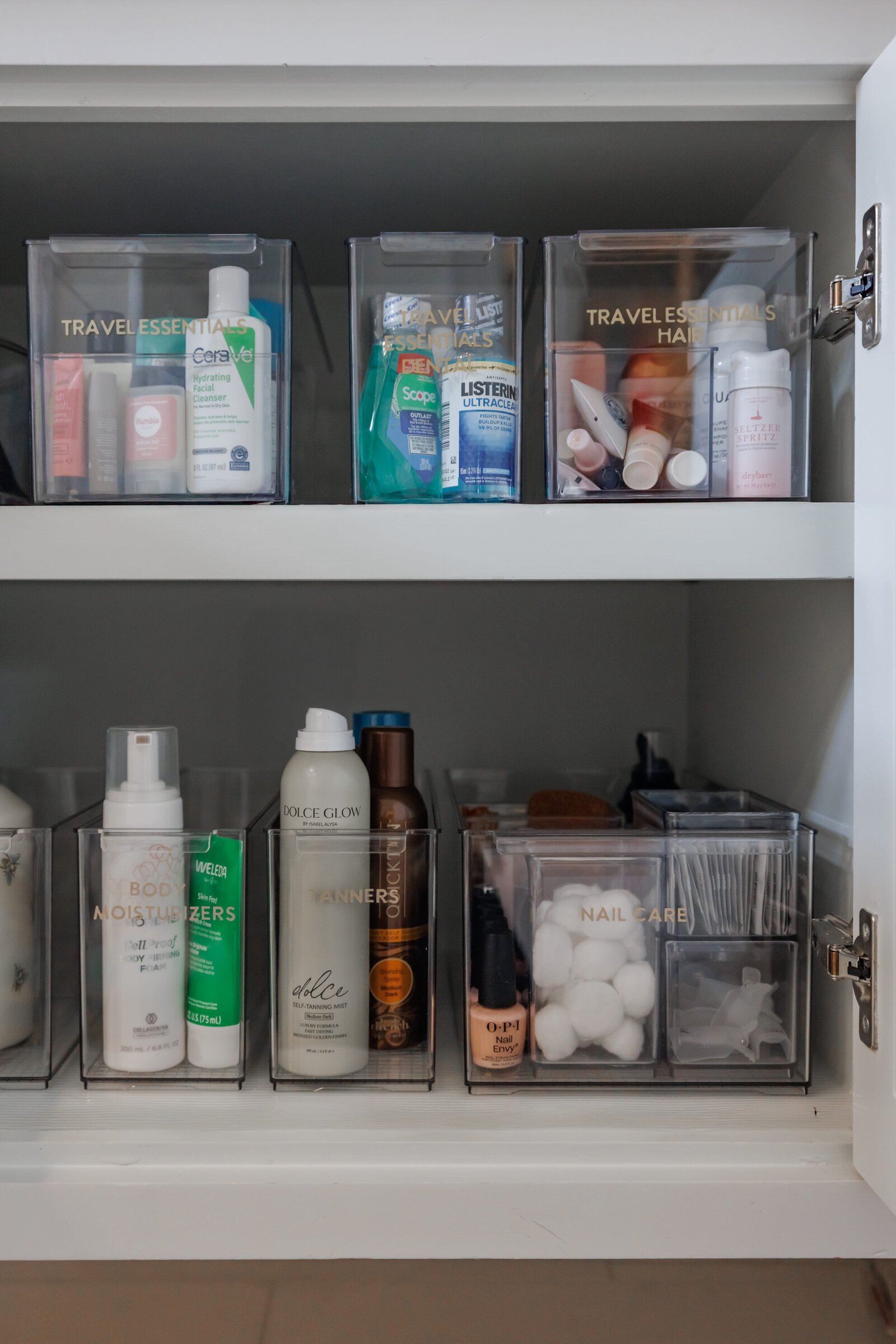 vision and hammer organizing bathroom cabinet with essentials