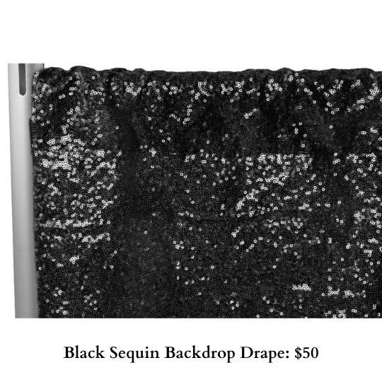 Black Sequin Backdrop Drape-827