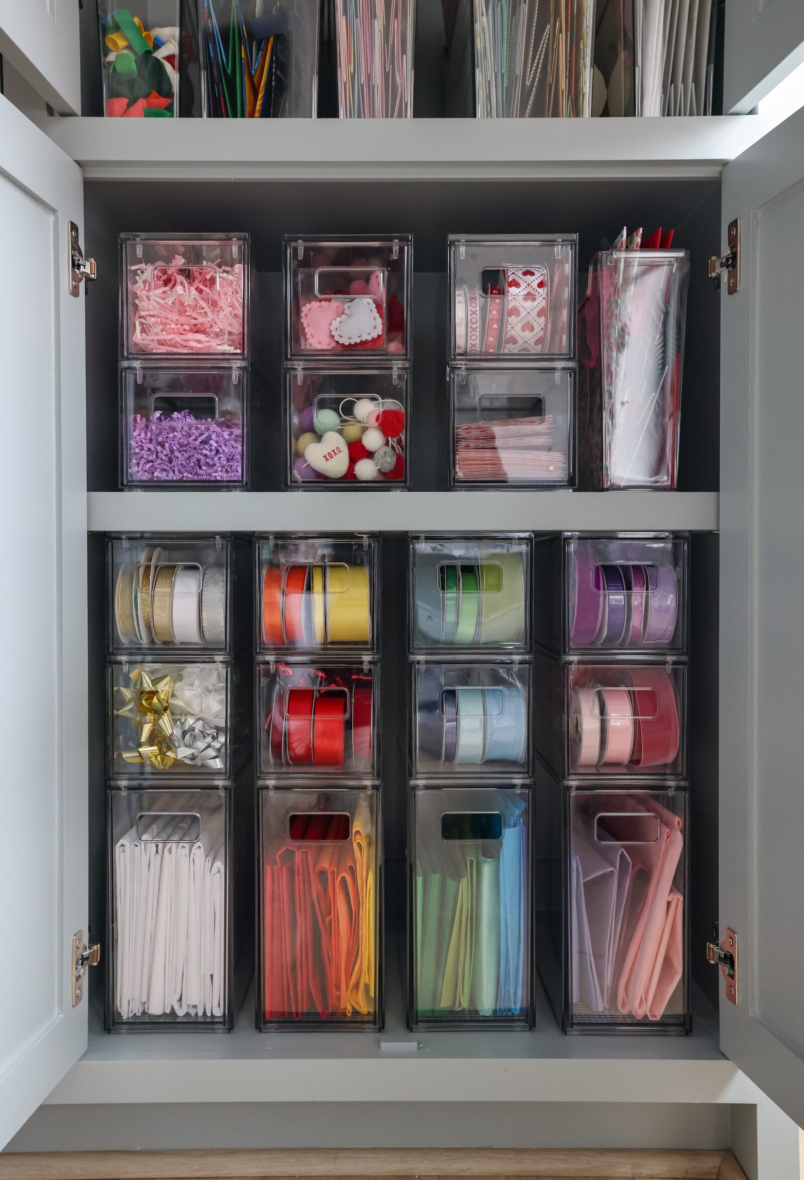 vision and hammer ribbon and tissue paper organization