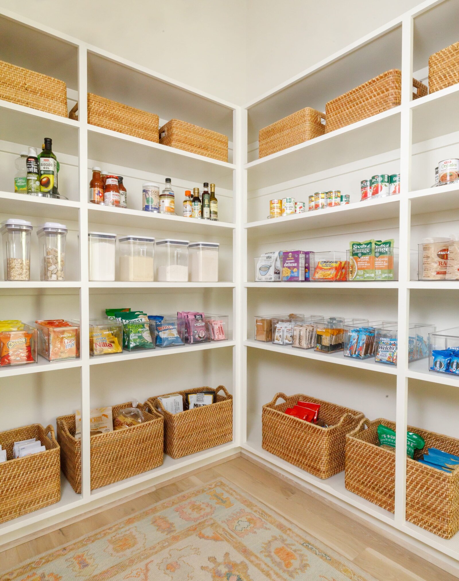 vision and hammer kitchen pantry baskets and snack organization