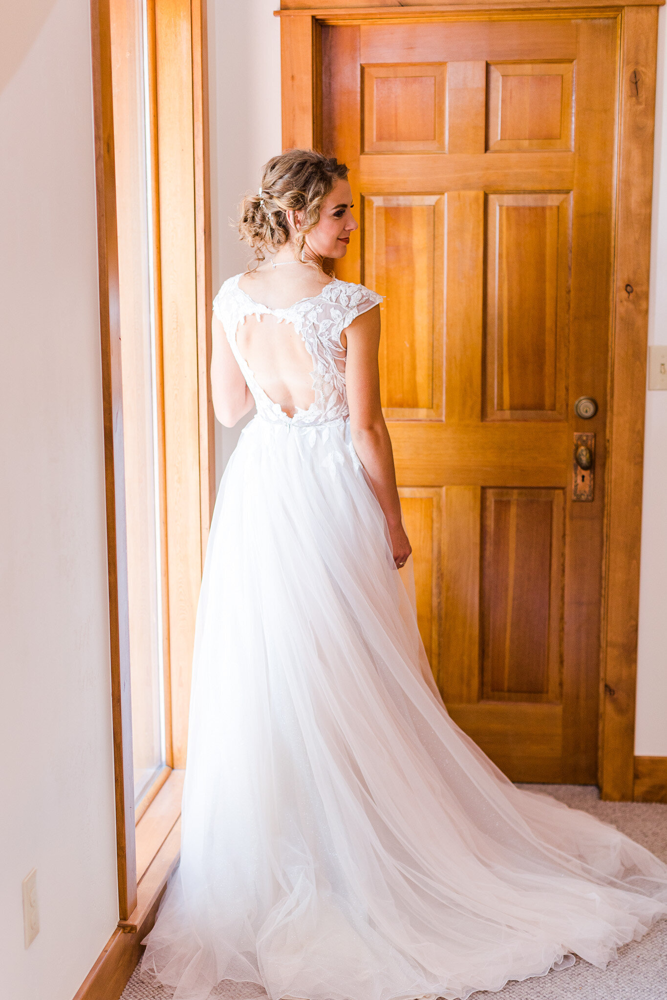 Full length bride in gown