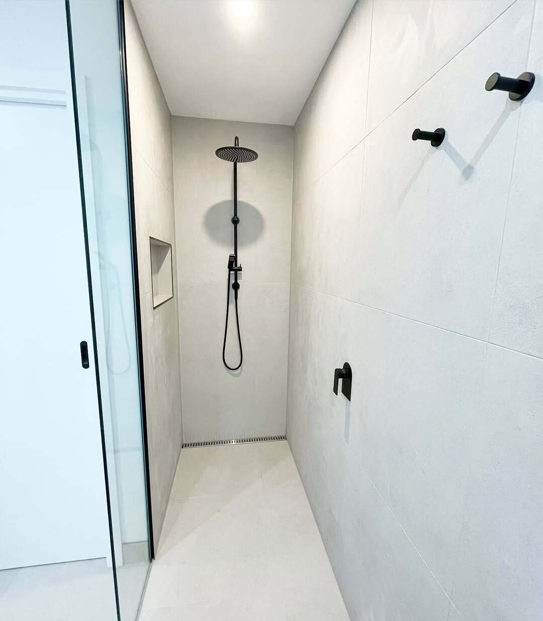 Finished walk-in shower by AR Construction in South West VIC