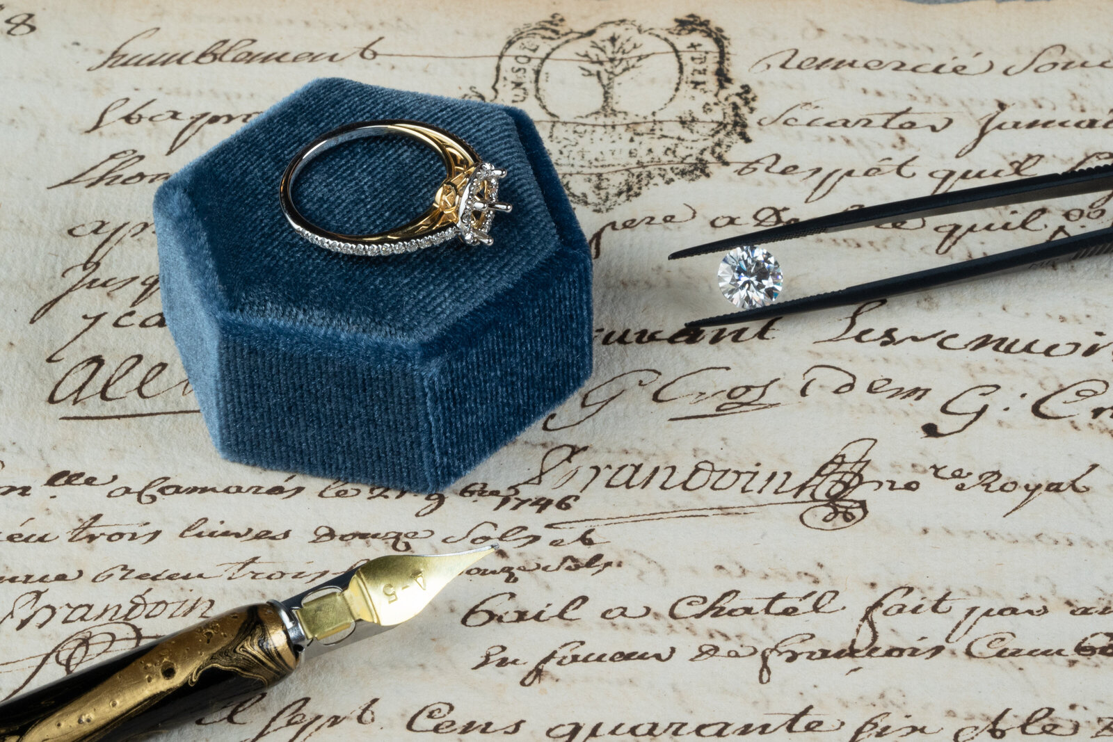 custom ring to be set with loose diamond