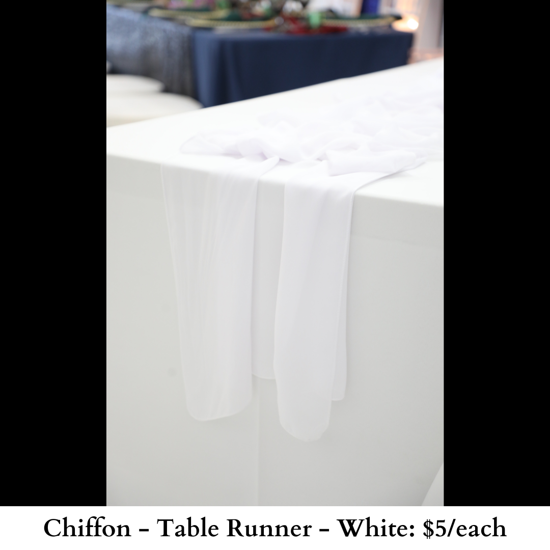 Chiffon-Table Runner-White-100