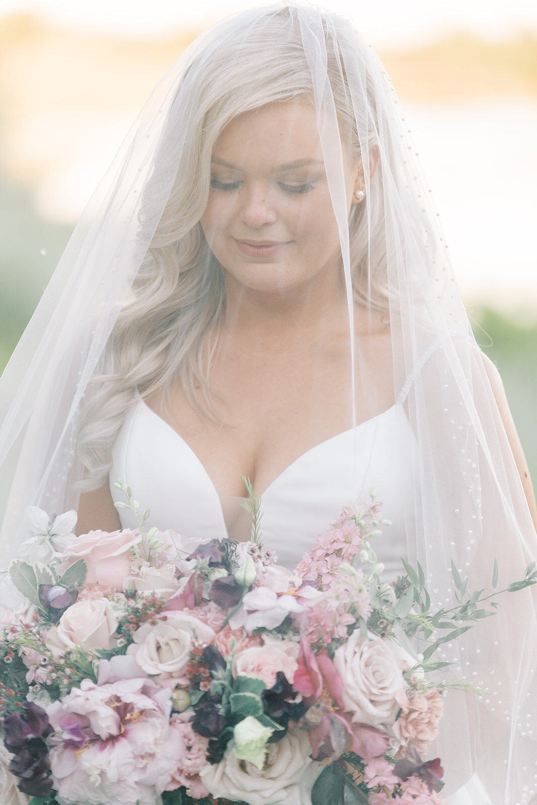 Bridal portrait with bride in veil taken by the Best Boise Wedding Photographers