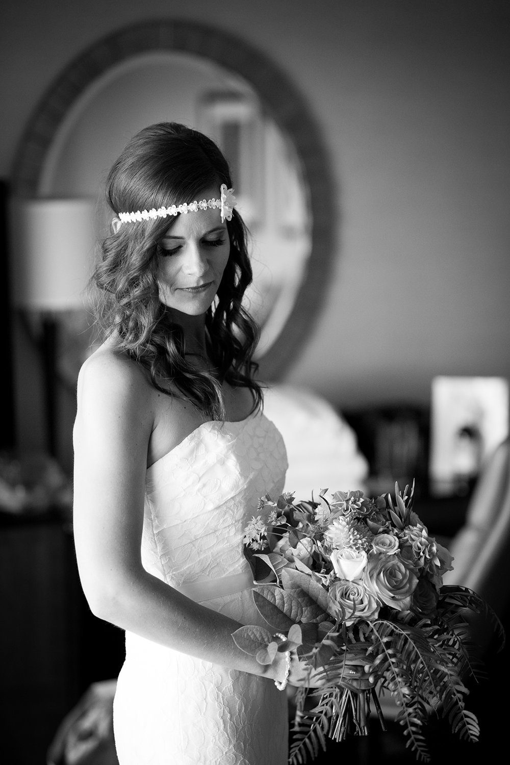 Classy bridal portrait before the ceremony