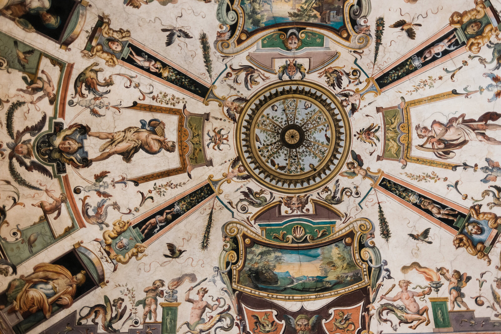 The ceiling of the Uffizi in Florence