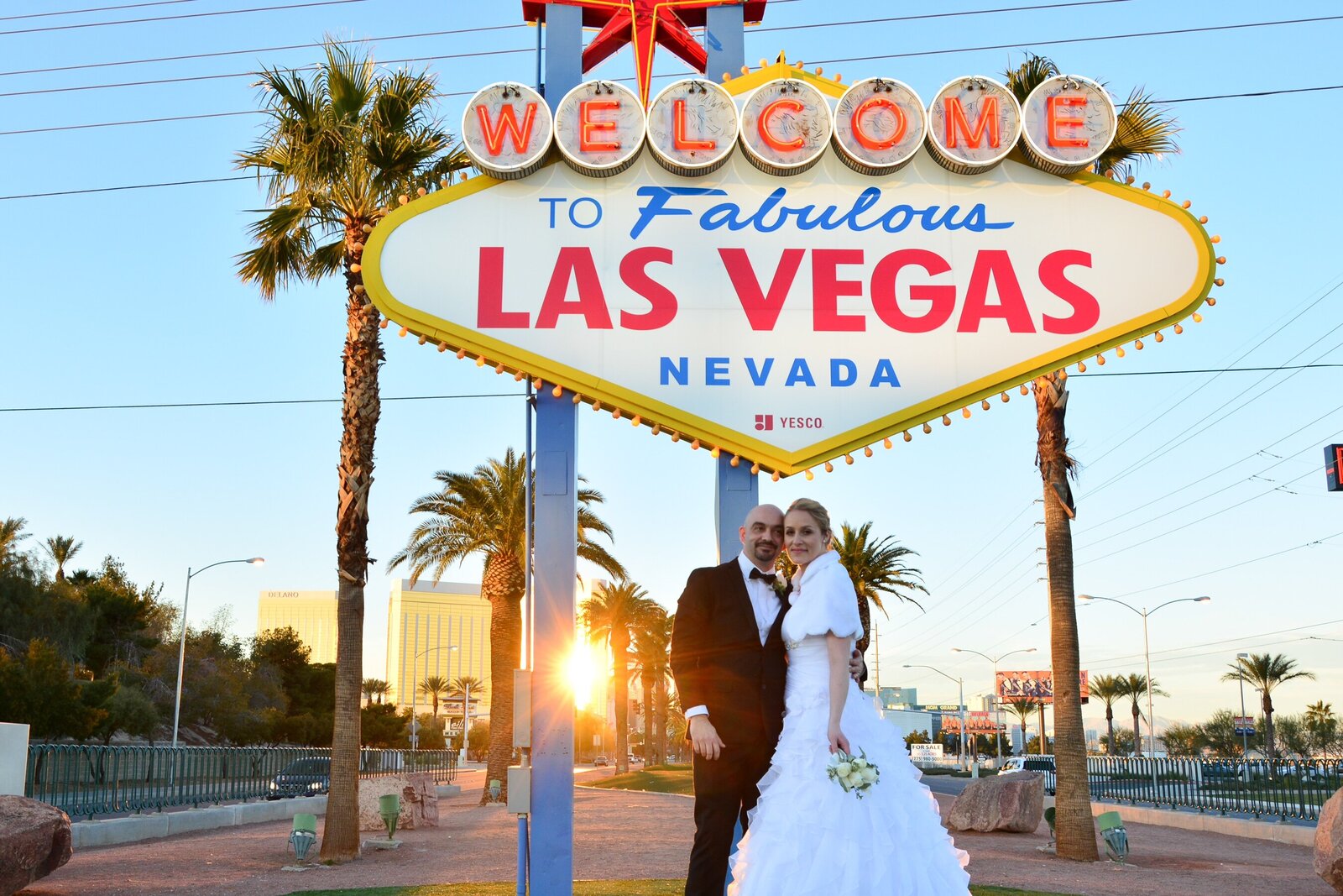 mariage au panneau de Las Vegas