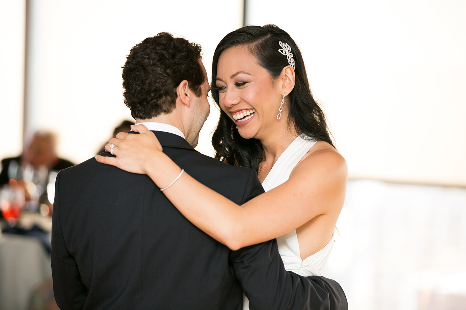 Sweet moment during the first dance at the University Club