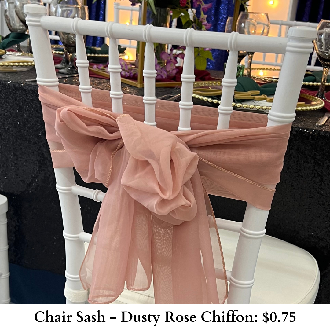 Chair Sash - Dusty Rose Chiffon-889