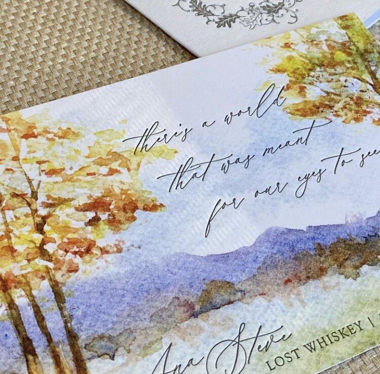 Custom calligraphy with watercolor art