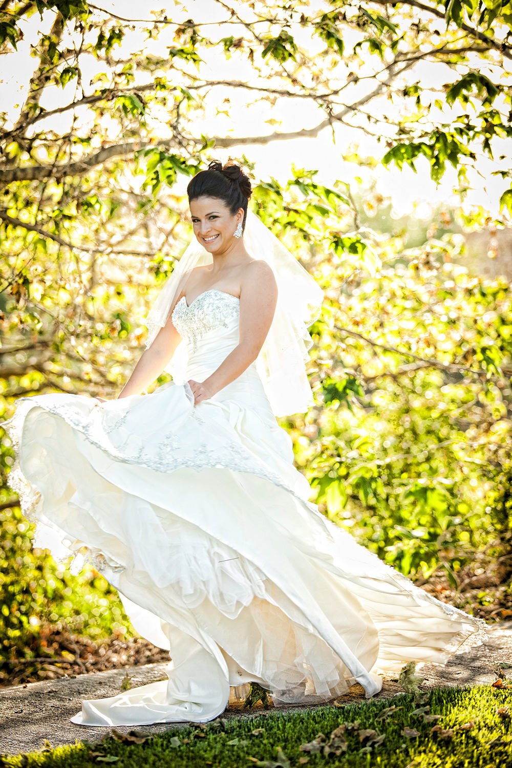 bride at the stunning wedgewood twirling dress