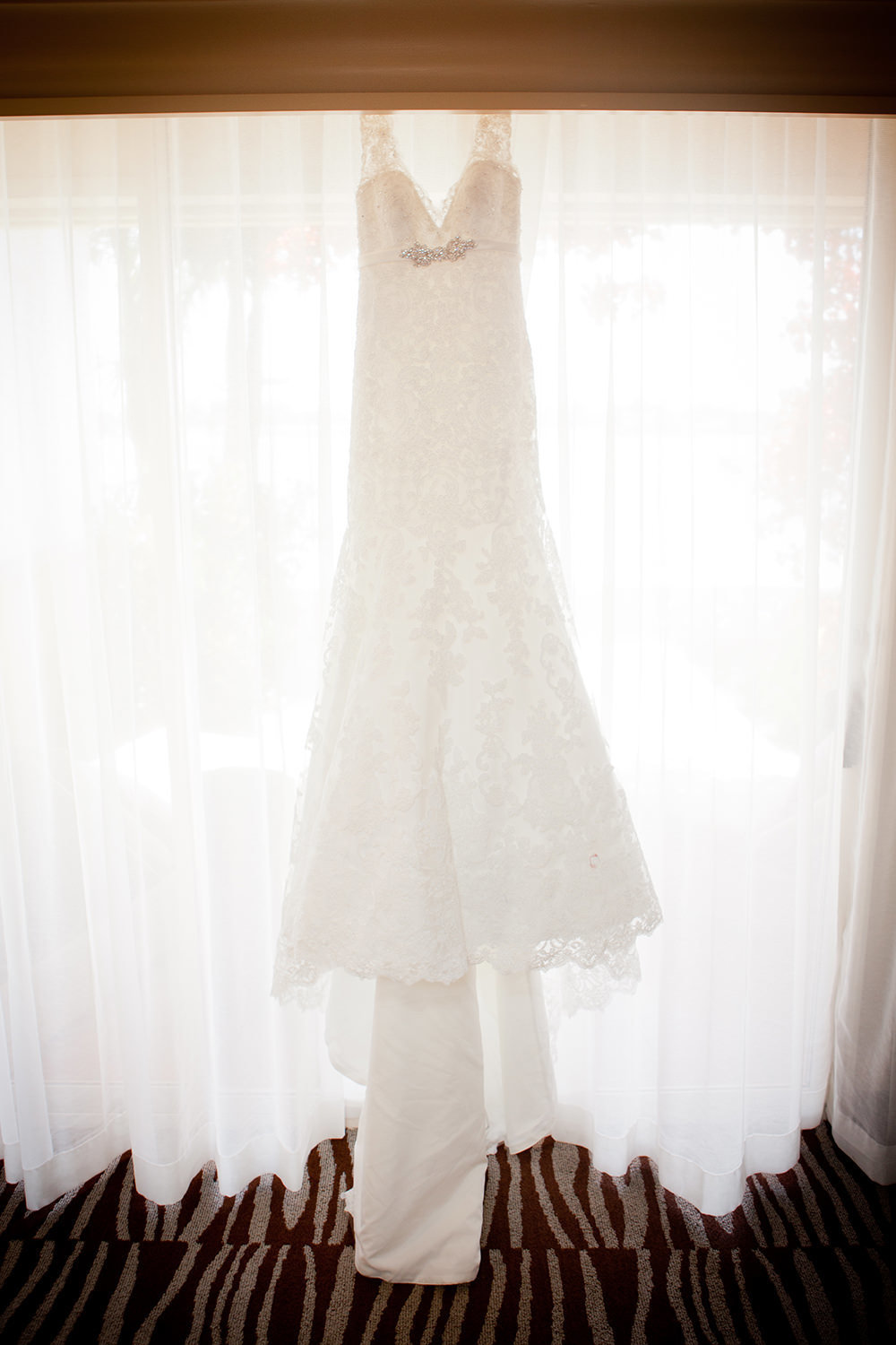 beautiful bridal dress at hilton mission bay