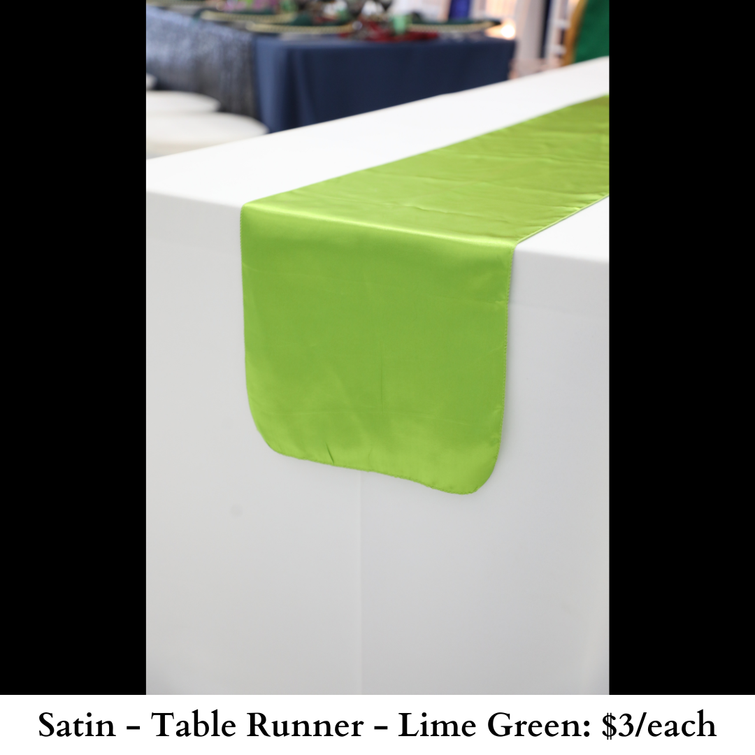 Satin-Table Runner-Lime Green-119